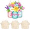 Paintable Spring Ornaments 3 Sets, Wooden Spring Ornaments to Paint, Unfinished Spring Flowers Wreaths Wood Crafts for Painting, Wood Cutouts DIY Ornaments for Kids Adults Door Decor (Spring